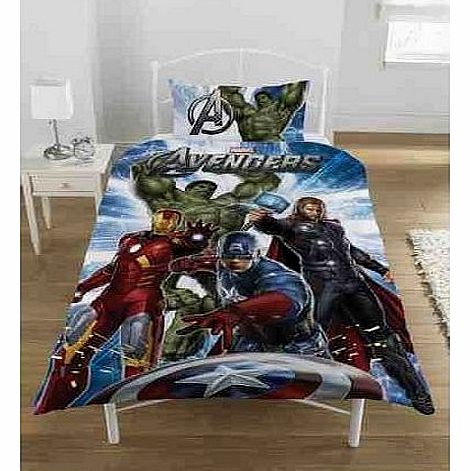 Marvel Avengers Action Single Panel Duvet and Pillowcase Set