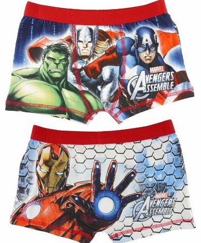 Avengers Assemble Boxer Shorts for Boys - Red - 9-10 (140 cms)