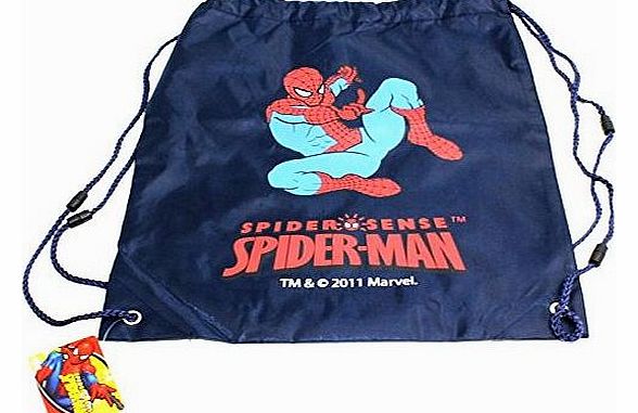Bag Backpack Spiderman Marvel Kids School Drawstring Travel Blue Boys