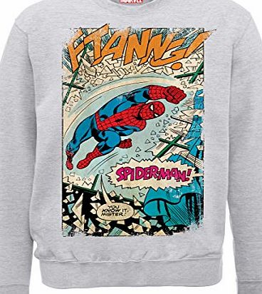 Boys Spiderman FTANNG Sweatshirt, Grey Marl, 12-13.5 (Manufacturer Size:12-13)