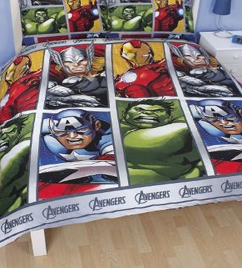 Marvel Comics Avengers Team Double Rotary Duvet Cover and