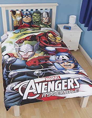 Marvel Comics Avengers Team Single 3D Reversible Duvet Cover