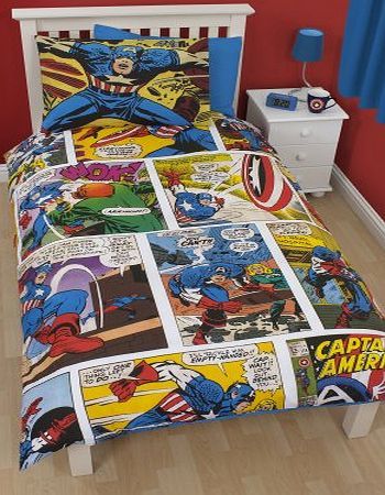 Marvel Comics Captain America Single Duvet Cover