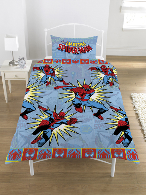 Marvel Comics Duvet Cover and Pillowcase `piderman Rotary`Design Bedding