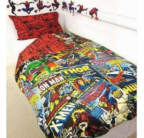 Marvel Comics Heroes Reversible Single Duvet Cover & Pillowcase Set