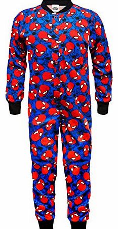 Spiderman Official Gift Boys Kids Pyjama Onesie Black 7-8 Years