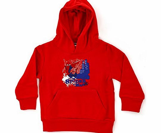 Marvel Kids Boys Marvel Spiderman Red Hoody Hoodie Jumper Sweatshirt Long Sleeve Top Size 5 Years