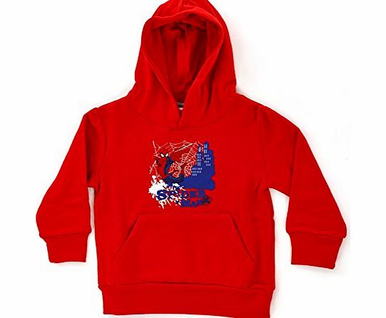 Marvel Kids Boys Marvel Spiderman Red Hoody Hoodie Jumper Sweatshirt Long Sleeve Top Size 6 Years