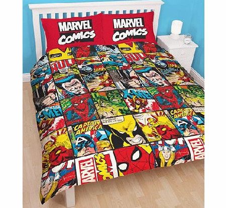 Marvel Official Marvel Comics Defenders Double Duvet Set Bedding Boys Bedroom