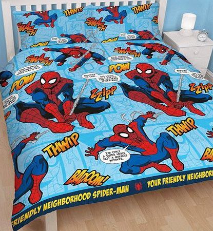 Marvel Official Marvel Ultimate SpiderMan Thwipp Double Duvet Set Bedding Boys Bedroom