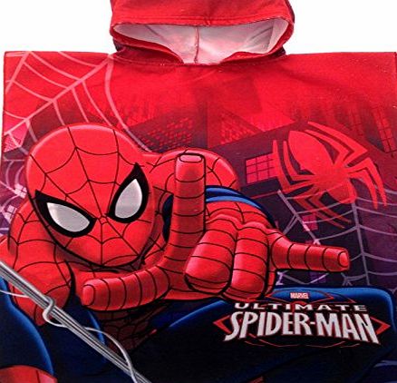 Spiderman Hooded Poncho Beach Towel Bath Swimming Towel Boys Kids Childrens One Size