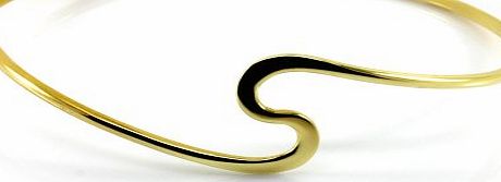 Mary Grace Design MGD, 20 MM Wide S Shape Arm Cuff Adjustable Upper Arm Bracelet, Gold Tone Brass, One Size Fit All, Fashion Jewelry for Women, JE-0116M