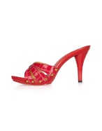 Mascha Crisscross Croco Red Sandal Slide Shoes