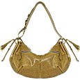 Olive Green Lizard-Embossed Leather Hobo Bag