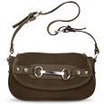 Maschera Small Brown Suede and Leather Baguette Flap Bag