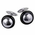 Masini Black Murano Stone Sterling Silver Cufflinks