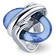 Masini Blue Oval Murano Glass and Sterling Silver Ring