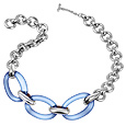 Masini Gioielli Blue Oval Murano Glass & Sterling Silver Necklace