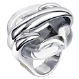 Masini Gioielli Clear Square Murano Glass & Sterling Silver Ring