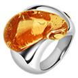 Masini Vanita`- Amber Murano Stone Silver Ring