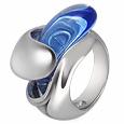 Masini Vanita`- Blue Murano Glass Crossover Ring