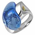 Masini Vanita`- Blue Murano Glass Drop Ring