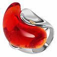 Masini Vanita`- Red Murano Glass Stone Ring