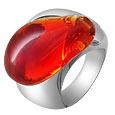 Masini Vanita`- Red Murano Stone Silver Ring