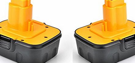 Masione 2Pack 12V 2000mAh 2.0Ah NI-CD Replacement Power Tool / Codeless Drill Battery for DeWalt DC9071 / DE9037 / DE9071 / DE9094 / DE9074 / DE9075 / DW9071 / DW9072 / 152250-27 / 397745-01