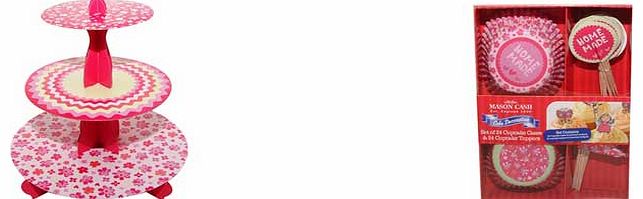 Mason Cash Cupcake Stand. Cases and Toppers - Pink