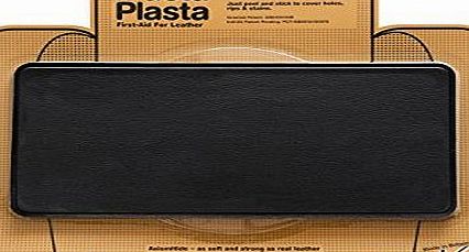 MASTAPLASTA peel and stick repair patch for holes, rips and stains in car seats, sofas, bags and leather jackets 200mm x 100mm PLAIN STRIP DESIGN/BLACK