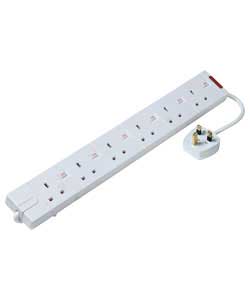 masterplug 6 Socket Individually Switched Extension Lead