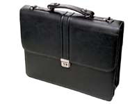 MASTERS 2334 black triple briefcase with carry