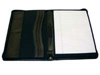 MASTERS 2910 black leather look zip around