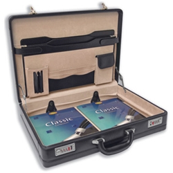 masters Attache Case Extra Wide Bonded Leather