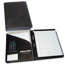 Executive Black Leather Conference Folder