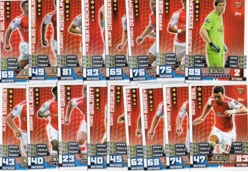 Match Attax 2014/2015 Arsenal 17 Base 14/15 Card Team Set