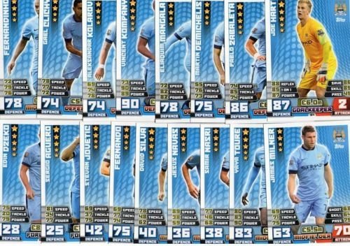 Match Attax 2014/2015 Manchester City 17 Base 14/15 Card Team Set