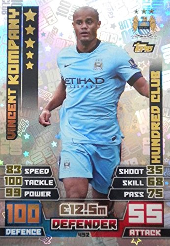Match Attax 2014/2015 Vincent Kompany Hundred 100 Club 14/15
