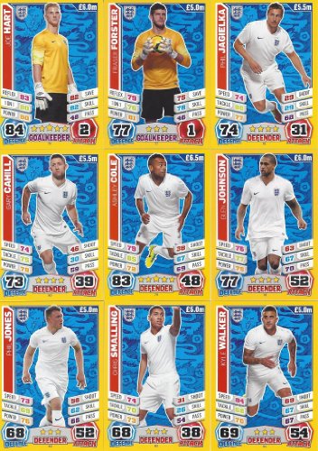 Match Attax England World Cup 2014 England Base Card Team Set (27 Cards)