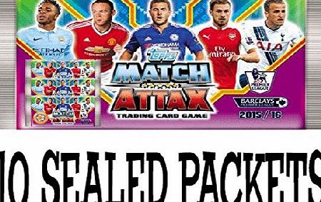 Match Attax Topps Match Attax Barclays premier league 2015 2016 cards - 10 sealed booster packets (UK version)