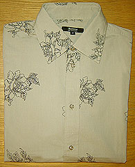 Long-sleeve Shirt With Black Floral Design