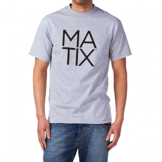 Matix Mens Matix Monostack T-Shirt - Heather Grey/Black