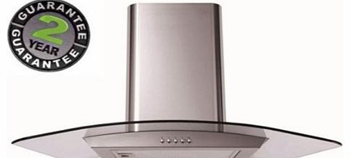 Matrix MEP901 90cm Curved Glass Cooker Hood in Stainless Steel