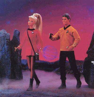 Mattel Barbie Collectibles- Barbie and Ken Star Trek Giftset