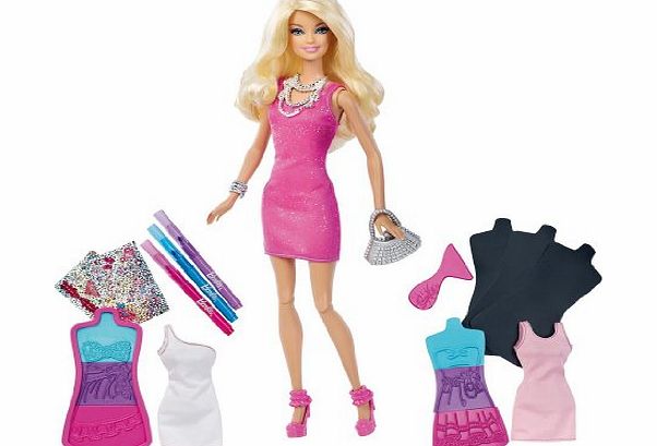 Mattel Barbie Fashion Design Plates and Doll
