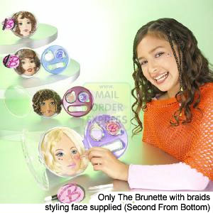 Barbie Fashion Fever Compact Styling Face Brunette with Braids