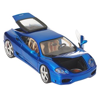 Mattel Diecast Model Ferrari 360 Coupe WHIPS in Metallic Blue