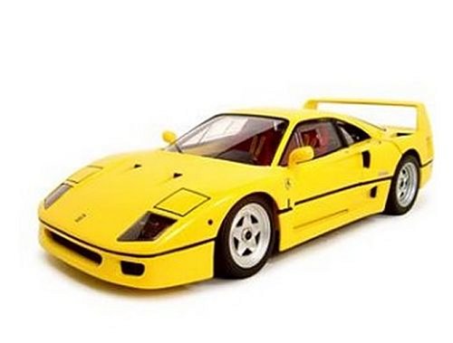 Mattel Diecast Model Ferrari F40 (Elite Version) in Yellow (1:18 scale)