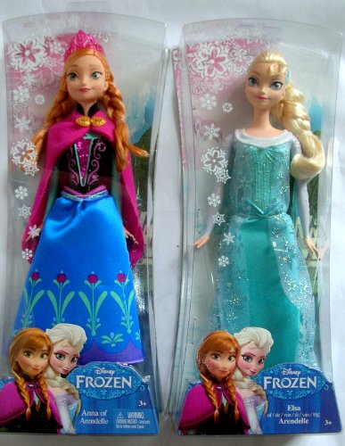 Mattel Disney Princess Frozen Elsa & Anna Set of 2 11`` Dolls